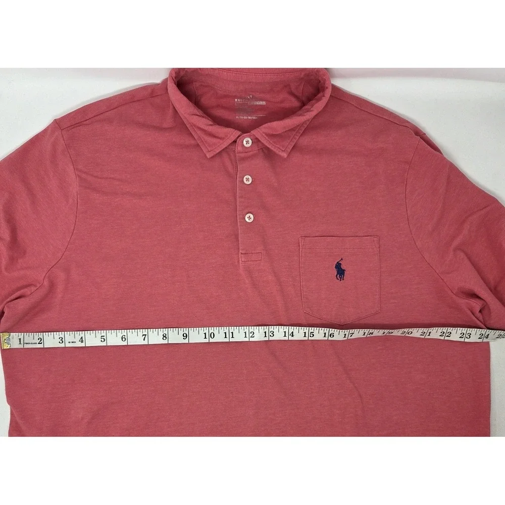 Polo Ralph Lauren Performance Short Sleeve Polo Shirt Classic Mens XL Pink Coral
